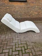 Witte leren lounge stoel, Ophalen, Gebruikt, Eenpersoons, Leer