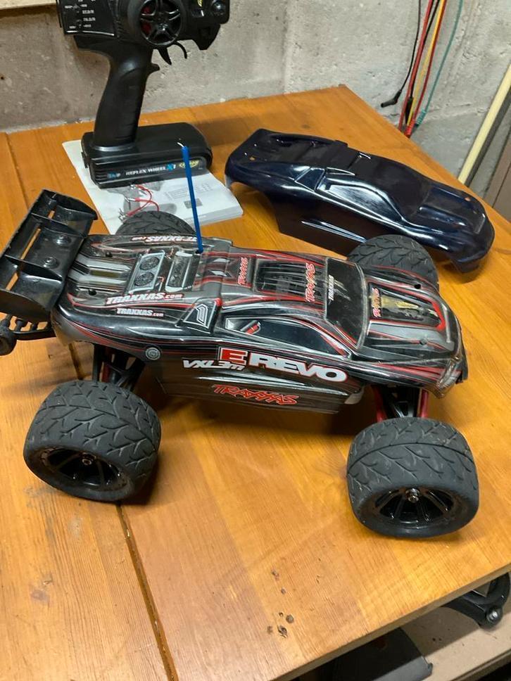 Traxxas E-Revo VXL 1:16 Brushless Truggy, Hobby en Vrije tijd, Modelbouw | Auto's en Voertuigen, Gebruikt, Auto, 1:32 tot 1:50