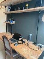 Steigerhouten Bureau met Planken, Huis en Inrichting, Bureaus, Ophalen, Gebruikt, Bureau