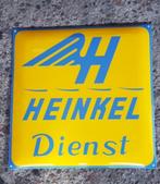 Heinkel dienst zwaar emaillen reclame decoratie bord scooter, Ophalen of Verzenden, Zo goed als nieuw, Reclamebord