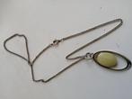 Ketting met groene hanger-zilver, Gebruikt, Ophalen of Verzenden, Zilver, Zilver