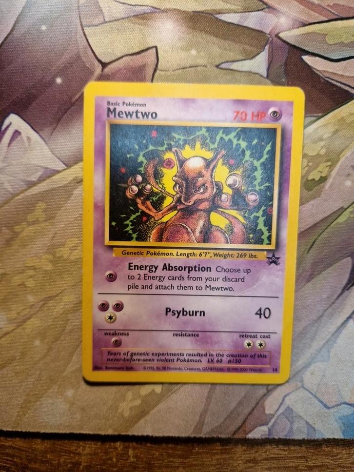 Mewtwo Black Star Promo 14 Wotc 1999, Hobby en Vrije tijd, Verzamelkaartspellen | Pokémon, Gebruikt, Losse kaart, Ophalen of Verzenden