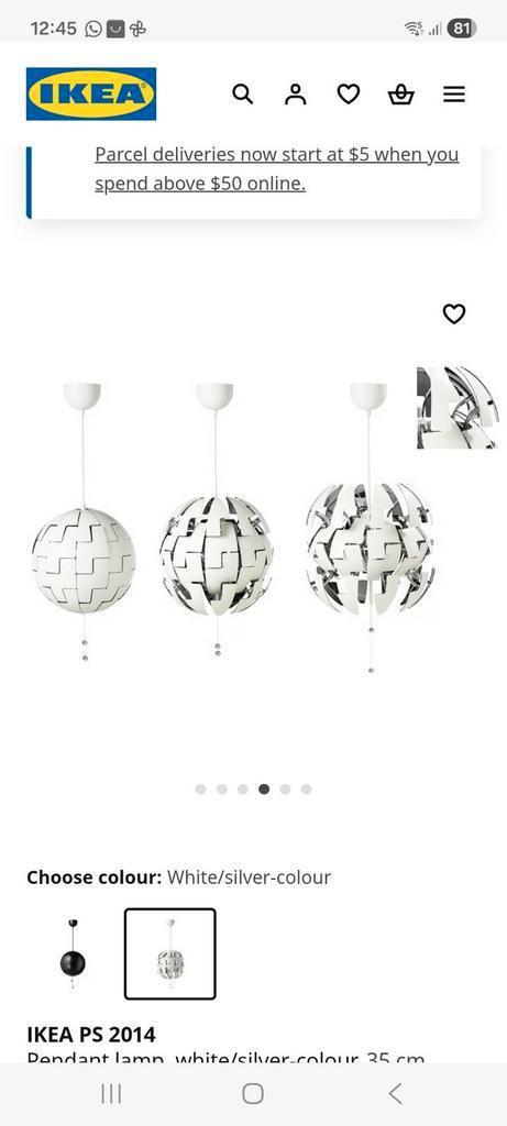 2 Grote Ikea Lampen Wit/Zilver incl wiz smartlampen, Huis en Inrichting, Lampen | Hanglampen, Zo goed als nieuw, Minder dan 50 cm