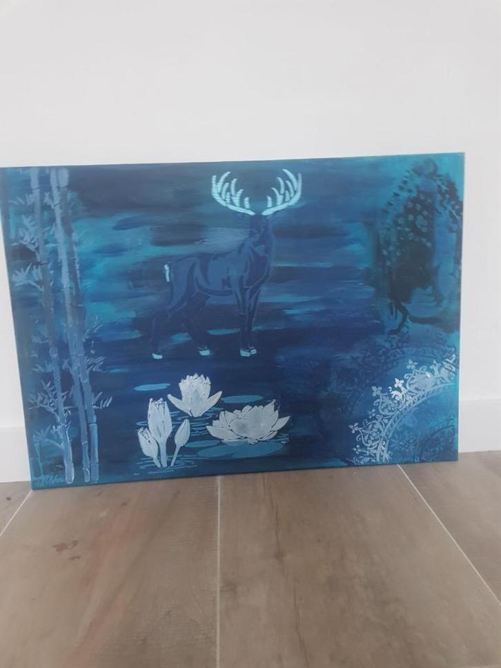 KAN, het waterteken in de TAO, acrylpaint on canvas, Antiek en Kunst, Kunst | Schilderijen | Abstract, Ophalen