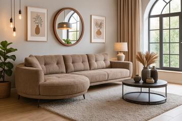 Hoek/Loungebank Beige 330x140 Direct/Leverbaar E-7140 beschikbaar voor biedingen