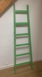 Brocante vintage Decoratie Ladder Groen, Doe-het-zelf en Verbouw, Ladders en Trappen, Ophalen, Gebruikt, Ladder, Minder dan 2 meter