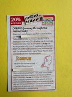 CORPUS 20% korting voor maximaal 5 personen, Tickets en Kaartjes, Kortingen en Cadeaubonnen, Drie personen of meer, Kortingsbon