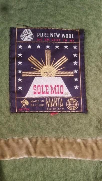 Sole mio Wollendeken Fris Groen 235 x 235 cm Solemio, Huis en Inrichting, Slaapkamer | Beddengoed, Zo goed als nieuw, Deken of Dekbed