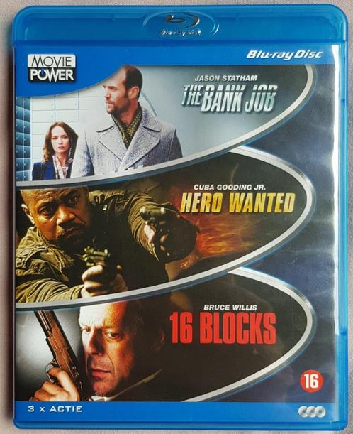 The Bank Job & Hero Wanted & 16 Blocks - 3 films in 1 box, Cd's en Dvd's, Blu-ray, Zo goed als nieuw, Actie, Ophalen of Verzenden