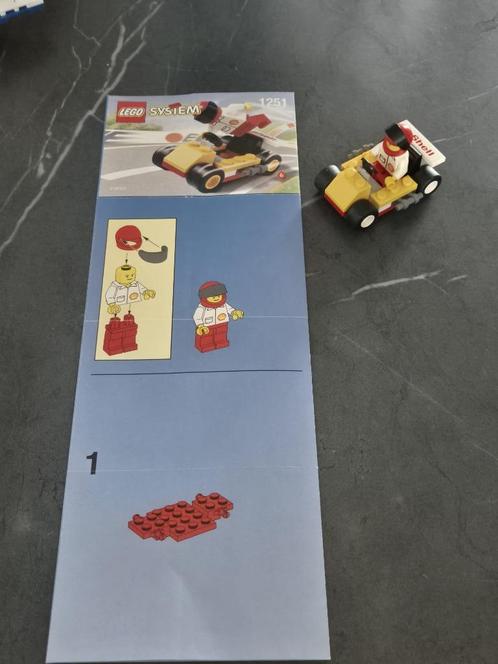 LEGO 1251 Shell Go-Kart (1999) – Gebruikt met handleiding, Kinderen en Baby's, Speelgoed | Duplo en Lego, Gebruikt, Lego, Complete set