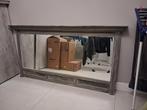 Grote Rechthoekige Spiegel met Houten Frame, Gebruikt, 200 cm of meer, 125 cm of meer, Ophalen of Verzenden