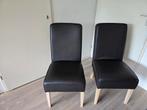 4 eetkamerstoelen gebruikt te koop. Donkerbruin lederlook, Ophalen, Gebruikt