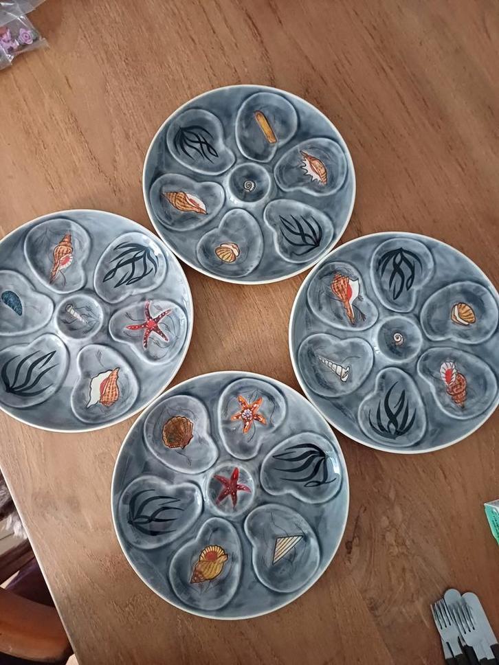 Bretagne Oesterschalen - Set van 4, Antiek en Kunst, Antiek | Schalen, Ophalen of Verzenden