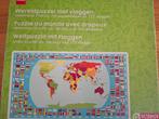 Educatieve Wereldkaart puzzel+vlaggen, Ophalen of Verzenden, Meer dan 50 stukjes, Zo goed als nieuw