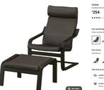 3 x gebruikt mooie Poäng fauteuil met voetenbank leer, Ophalen, Zo goed als nieuw, Leer, 50 tot 75 cm