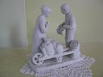 Vrouw & man # boerin & boer * bisque / biscuit * vrij GROOT, Antiek en Kunst, Ophalen of Verzenden