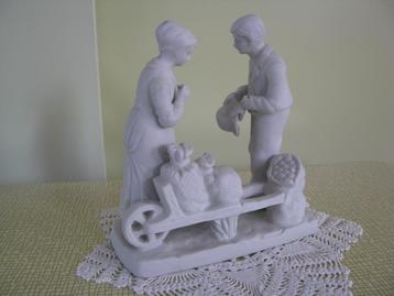 Vrouw & man # boerin & boer * bisque / biscuit * vrij GROOT  beschikbaar voor biedingen