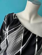 Vintage Lussile one-shoulder zijden blouse maat L, Lusille, Verzenden, Zo goed als nieuw, Zwart