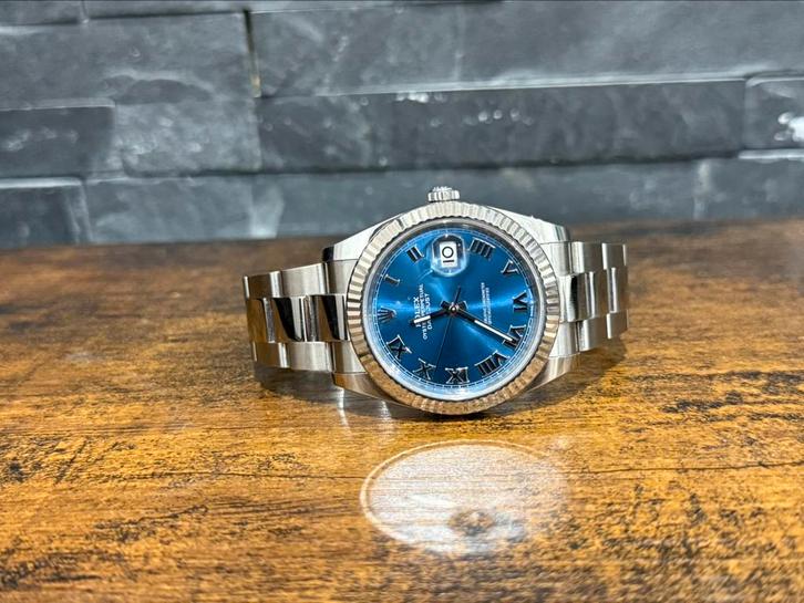 Rolex Datejust 41MM 126334 / 2022 Azurro (Full), Sieraden, Tassen en Uiterlijk, Horloges | Heren, Rolex, Staal, Ophalen