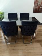 Moderne Eetkamerset met 4 stoelen, 100 tot 150 cm, Ophalen of Verzenden, 150 tot 200 cm, Vier personen