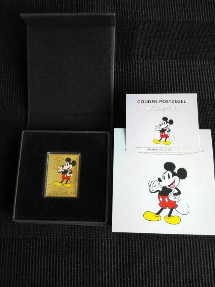 Mickey Mouse 24K gouden postzegel Disney, Postzegels en Munten, Postzegels | Nederland, Postfris, Na 1940, Verzenden