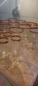 Super mooi glasservies vintage retro nostalgisch gouden rand, Antiek en Kunst, Ophalen