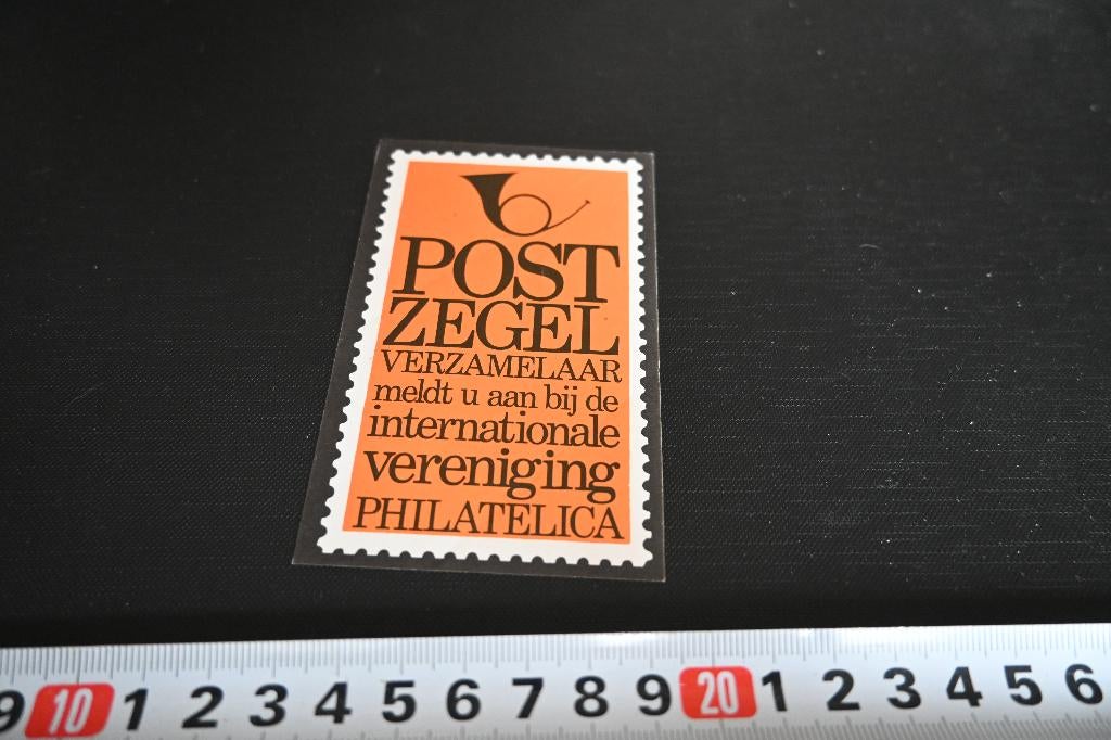 sticker PTT Postzegel verzamelaar Philatelica, Verzamelen, Stickers, Zo goed als nieuw, Ophalen