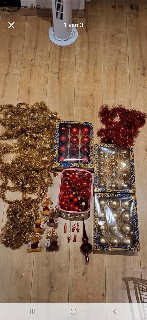 Keretversiering rood en goud, Diversen, Kerst, Gebruikt, Ophalen