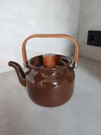 Te koop: mooie vintage emaille theepot met deksel Van Nelle, Ophalen