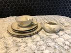 Vintage servies wit groen, Ophalen of Verzenden