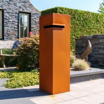 cortenstaal brievenbus, paketbrievenbus, huisnummer beschikbaar voor biedingen