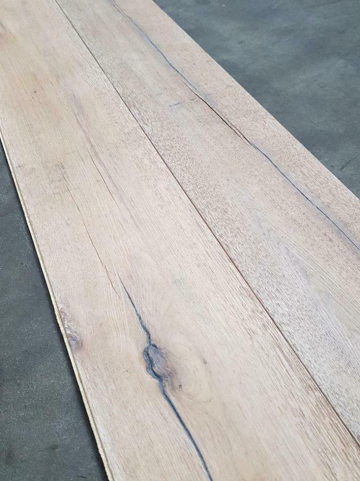 35,4 M2 EIKEN RUSTIEK VEROUDERD 19 CM BREED KANT & KLAAR GEO, Huis en Inrichting, Stoffering | Vloerbedekking, Nieuw, Parket, Grijs