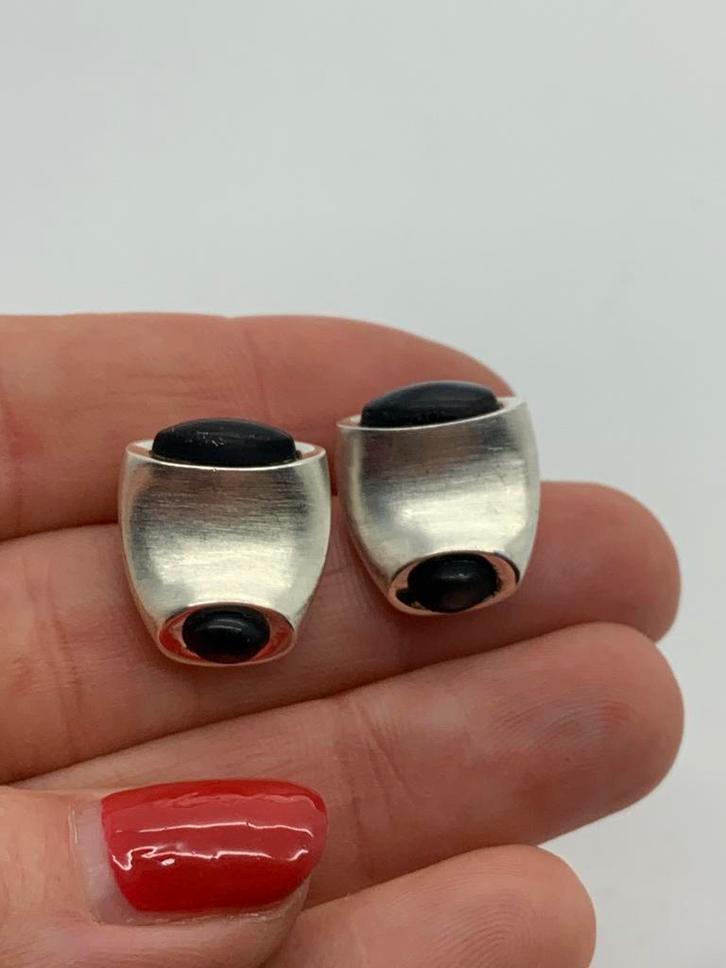 Z114 Prachtige zilveren oorbellen (deel van set), Sieraden, Tassen en Uiterlijk, Oorbellen, Zo goed als nieuw, Knopjes of Stekers