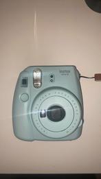fujifilm instax mini 9 camera+ camerariem, blauw/mintgroen, Verzenden, Gebruikt, Polaroid, Fuji