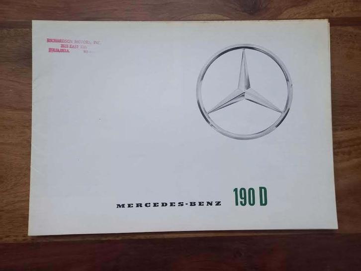 Mercedes-Benz 190 D U.S.A. brochure 1962. (W110), Boeken, Auto's | Folders en Tijdschriften, Gelezen, Mercedes, Ophalen of Verzenden