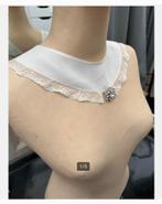 Antiek Kraagje met Kant en strass antieke broche, Antiek en Kunst, Ophalen of Verzenden