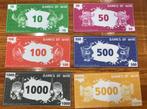Playmoney Bank of war 2011 10 50 100 500 1000 en 5000 baht, Postzegels en Munten, Penningen en Medailles, Overige materialen, Ophalen of Verzenden