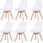 Set van 6 - Nordic middeleeuwse eetkamerstoelen - Wit, Verzenden, Nieuw