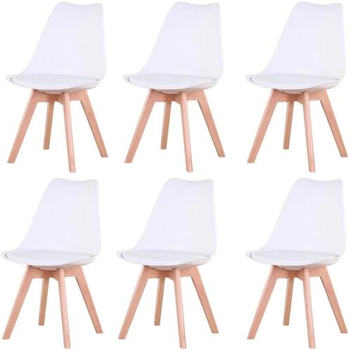 Set van 6 - Nordic middeleeuwse eetkamerstoelen - Wit, Hobby en Vrije tijd, Overige Hobby en Vrije tijd, Nieuw, Verzenden