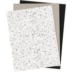 Faux Leather Paper grijs, wit, zwart 3 vellen in verschillen, Hobby en Vrije tijd, Nieuw, Ophalen of Verzenden, Materiaal