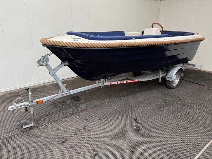 Oudhuizer 460 - Yamaha 15pk four stroke - inclusief trailer, Watersport en Boten, Sloepen, Gebruikt, Overige brandstoffen