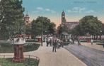groningen  emmaplein tram volk  1913 tekst/zegel, Ophalen of Verzenden, Voor 1920, Groningen