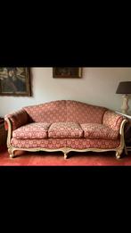 Louis XV stijl, Driezits bank Wit Laque, Ophalen, Gebruikt, Stof, Louis XV