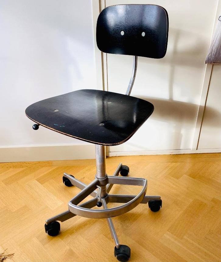 Kevi hoog - laag werkstoel, Huis en Inrichting, Bureaustoelen, Gebruikt, Bureaustoel, Zwart, Ophalen