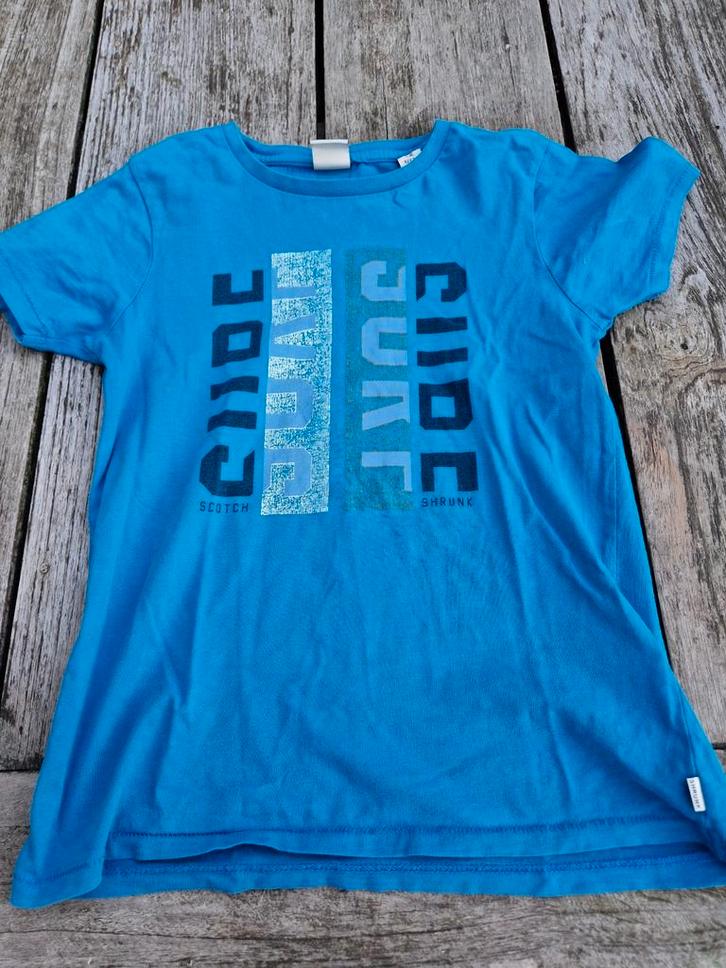 T shirt maat 128 scotch en soda blauw, Kinderen en Baby's, Kinderkleding | Maat 128, Gebruikt, Jongen, Shirt of Longsleeve, Ophalen of Verzenden