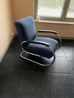 Tubax Vilvoure Fauteuil Blauw Chroom, Huis en Inrichting, Gebruikt, Blauw, Ophalen of Verzenden, Eén
