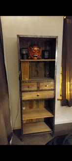 Mooie industriële kast, metaal en sloophout., Zo goed als nieuw, Minder dan 100 cm, Metaal, 25 tot 50 cm