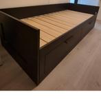 Ikea Brimnes bed bank zwart, Huis en Inrichting, Slaapkamer | Bedden, 80 cm, Gebruikt, Eenpersoons, Zwart