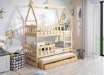 Stapelbed HOUSE 3 personen 160x75/180x75 grenen kleur, Verzenden, Nieuw, Stapelbed