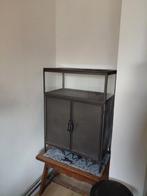 Leuk zwart vitrinekastje/drankenkastje met glazen bovenkant, Ophalen, 50 tot 100 cm, Glas, Minder dan 100 cm